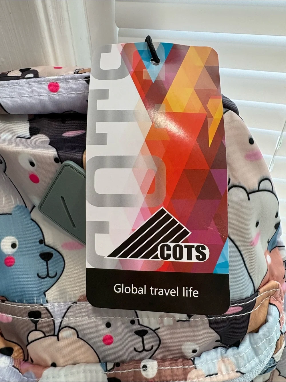 NWT COTS Kids Bear Print Mini Backpack in Pastel Blues & Neutrals